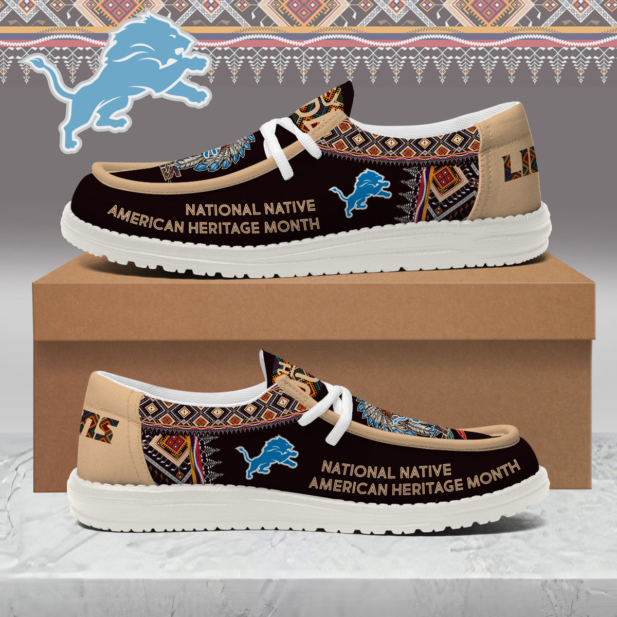 Detroit Lions Lace Up Loafers 2026