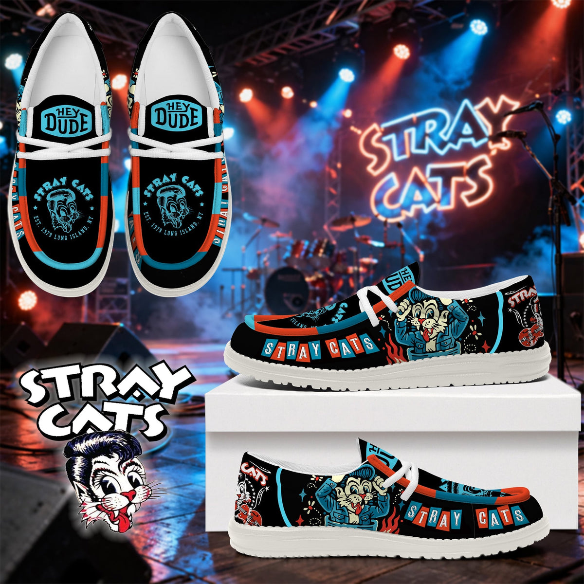 Stray Cats Lace Up Loafers 2026