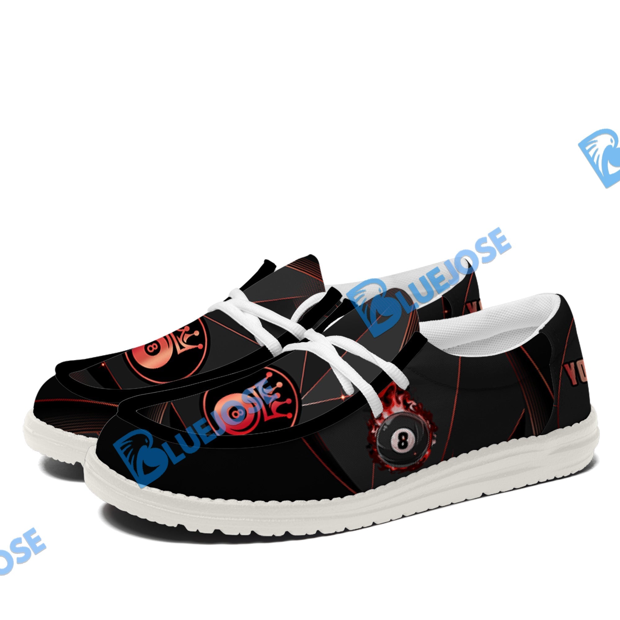 Billiards 8 Ball Flame Luxury Lace Up Loafers 2026