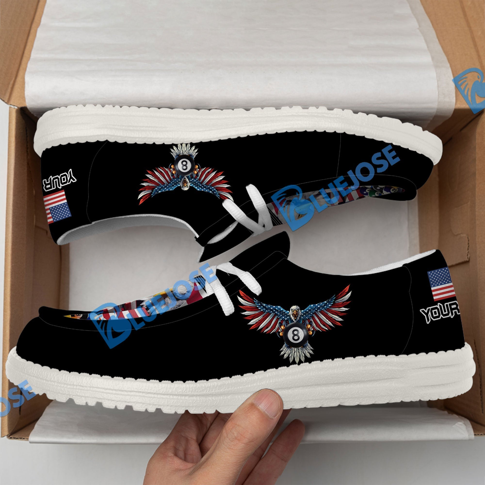 Billiards 8 Ball Rack USA Eagle Lace Up Loafers 2026