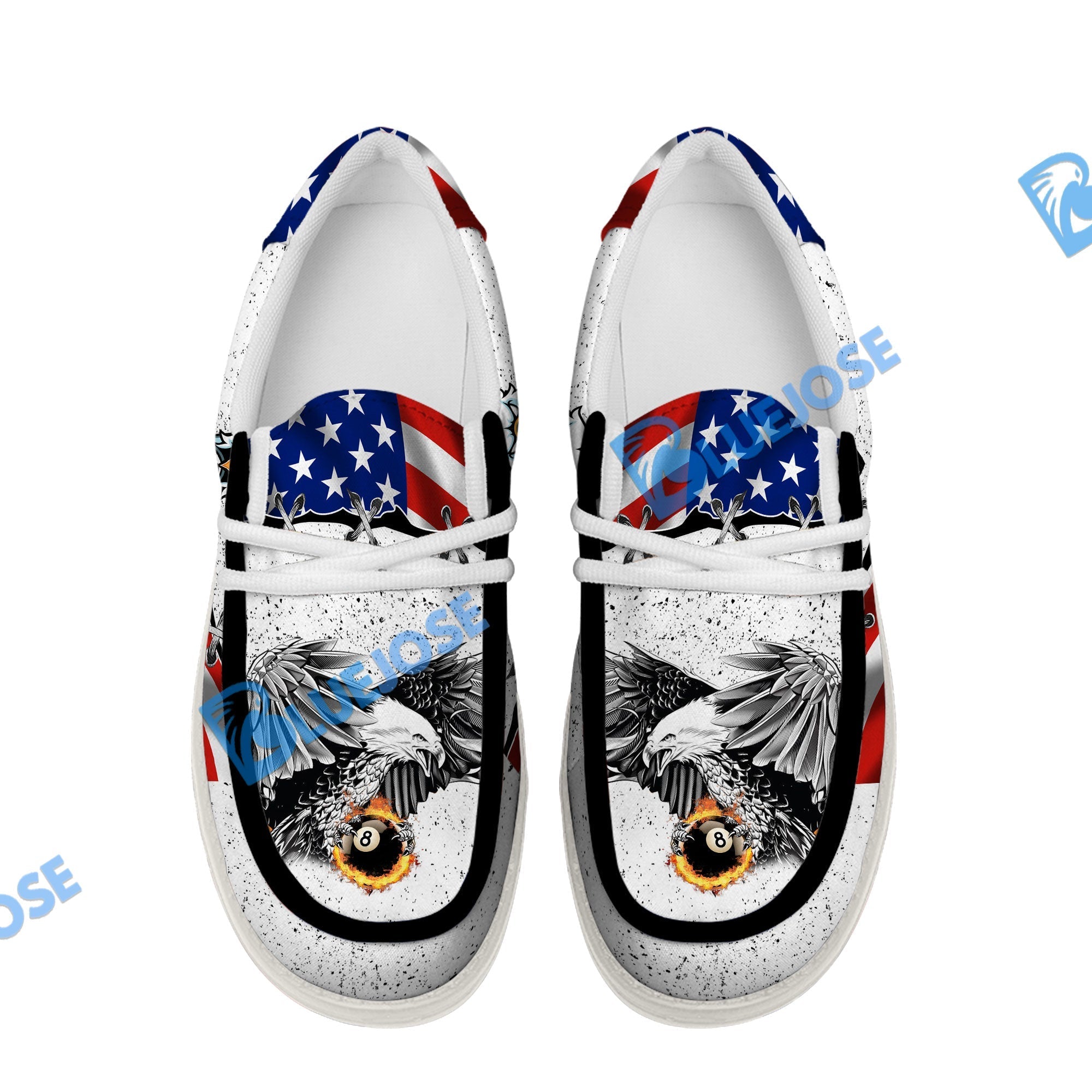 Billiards Ball 8 Flame Eagle Lace Up Loafers 2026