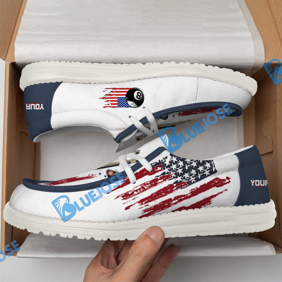 Billiards Ball 8 US Flag Champion Lace Up Loafers 2026