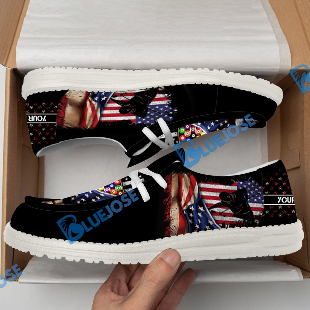 Billiards American Flag 8 Ball Player Lace Up Loafers 2026