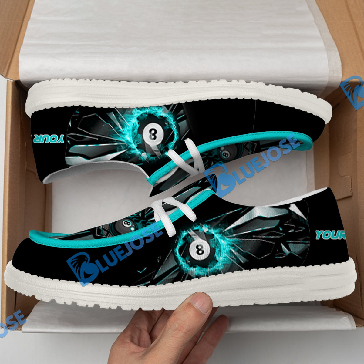 Billiards Ball 8 Fire Broken Glass Lace Up Loafers 2026