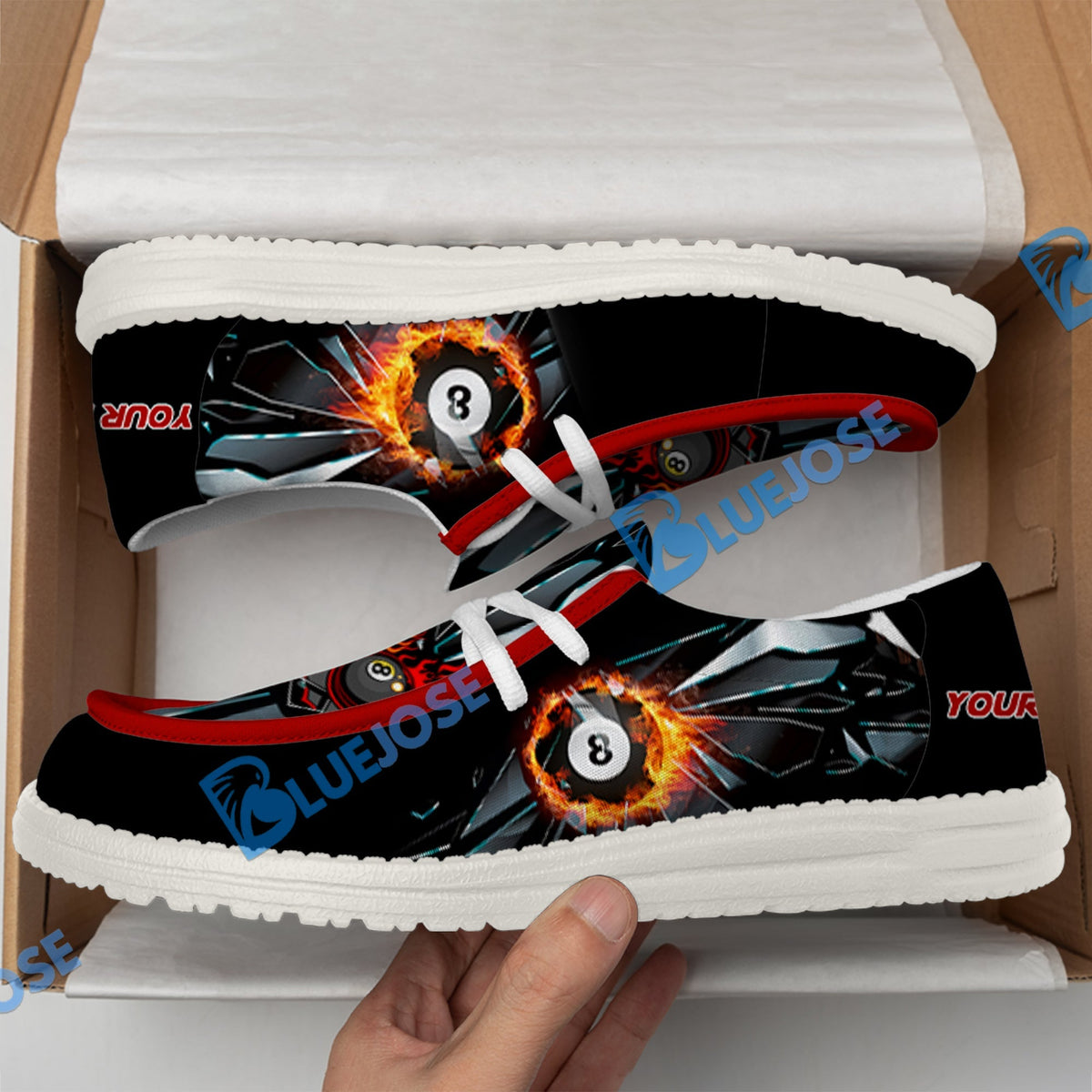 Billiards Ball 8 Fire Broken Glass Lace Up Loafers 2026