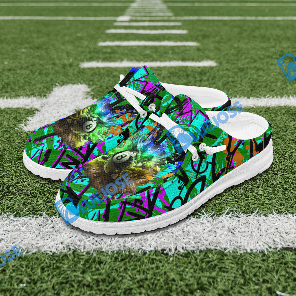 Billiards 8 Ball Graffiti Explosion Paint Lace Up Loafers 2026