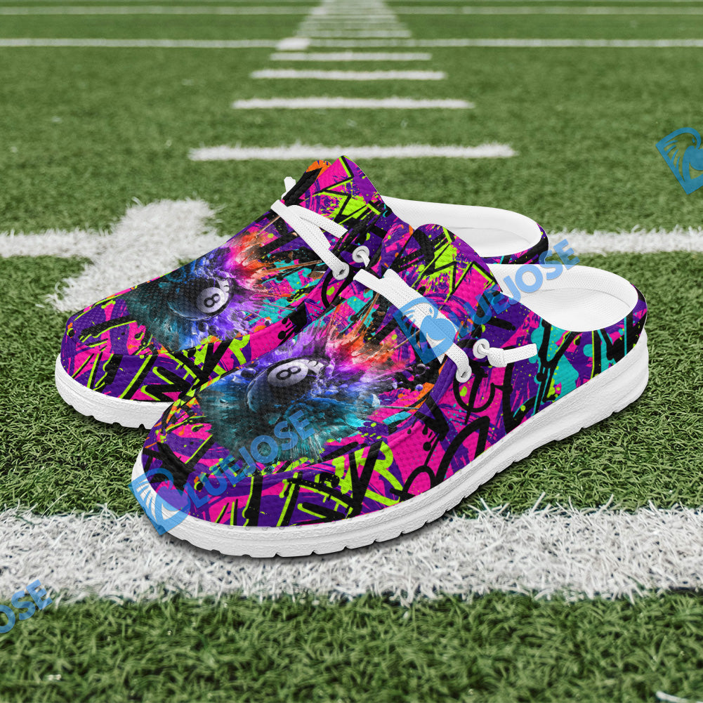 Billiards 8 Ball Graffiti Explosion Paint Lace Up Loafers 2026