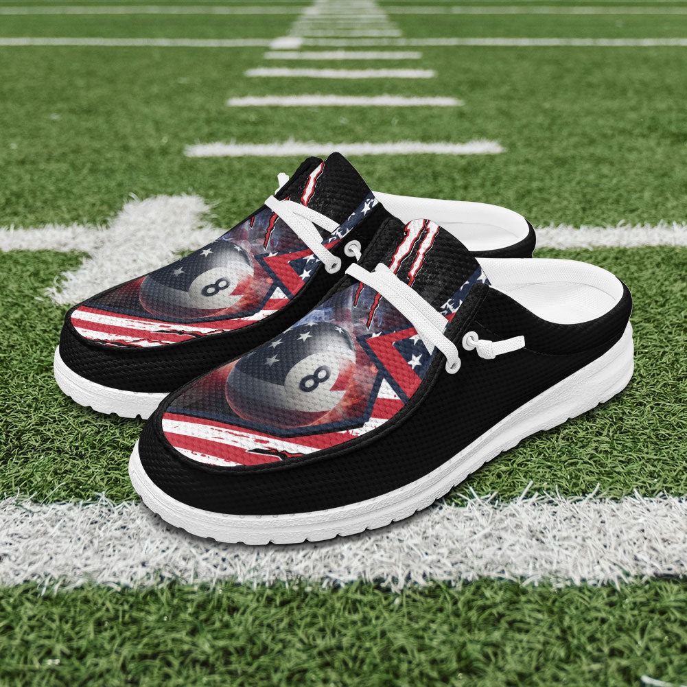 Billiards 8 Ball American Flag Patriot Lace Up Loafers 2026