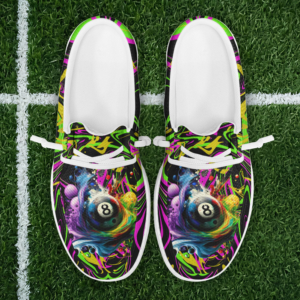 Billiards Ball 8 Graffiti Splash Paint Lace Up Loafers 2026