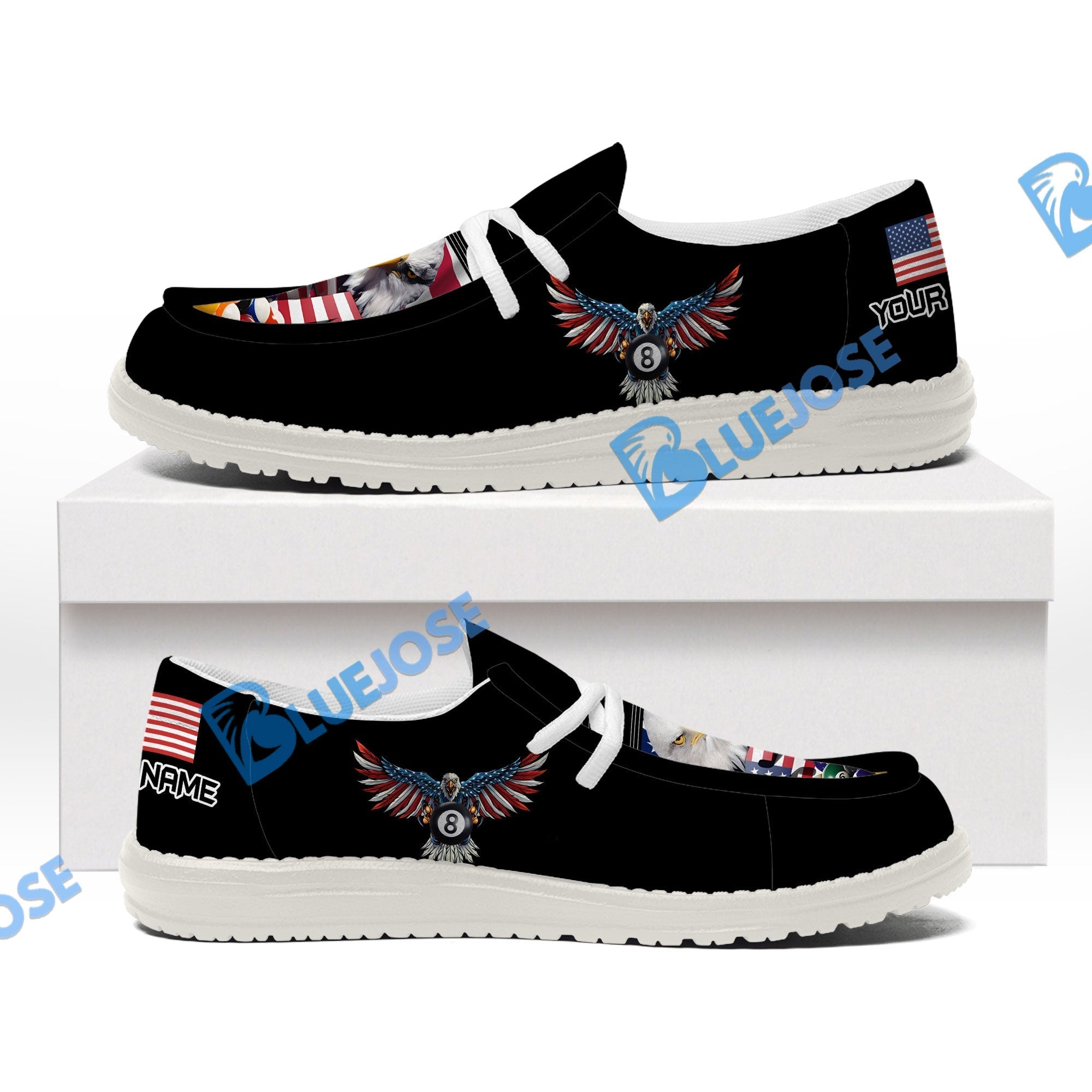 Billiards 8 Ball Rack USA Eagle Lace Up Loafers 2026