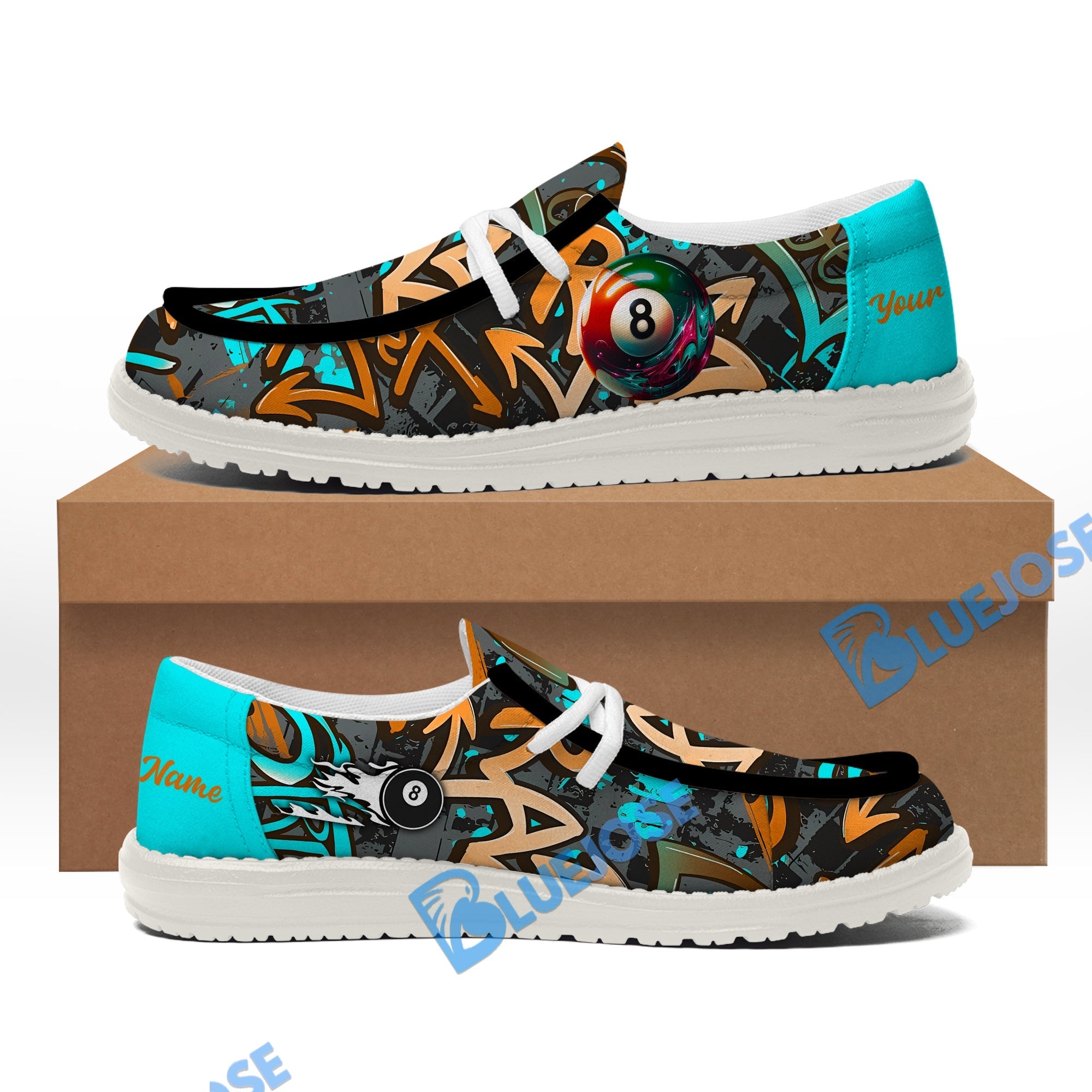 Billiards Ball 8 Graffiti Street Lace Up Loafers 2026