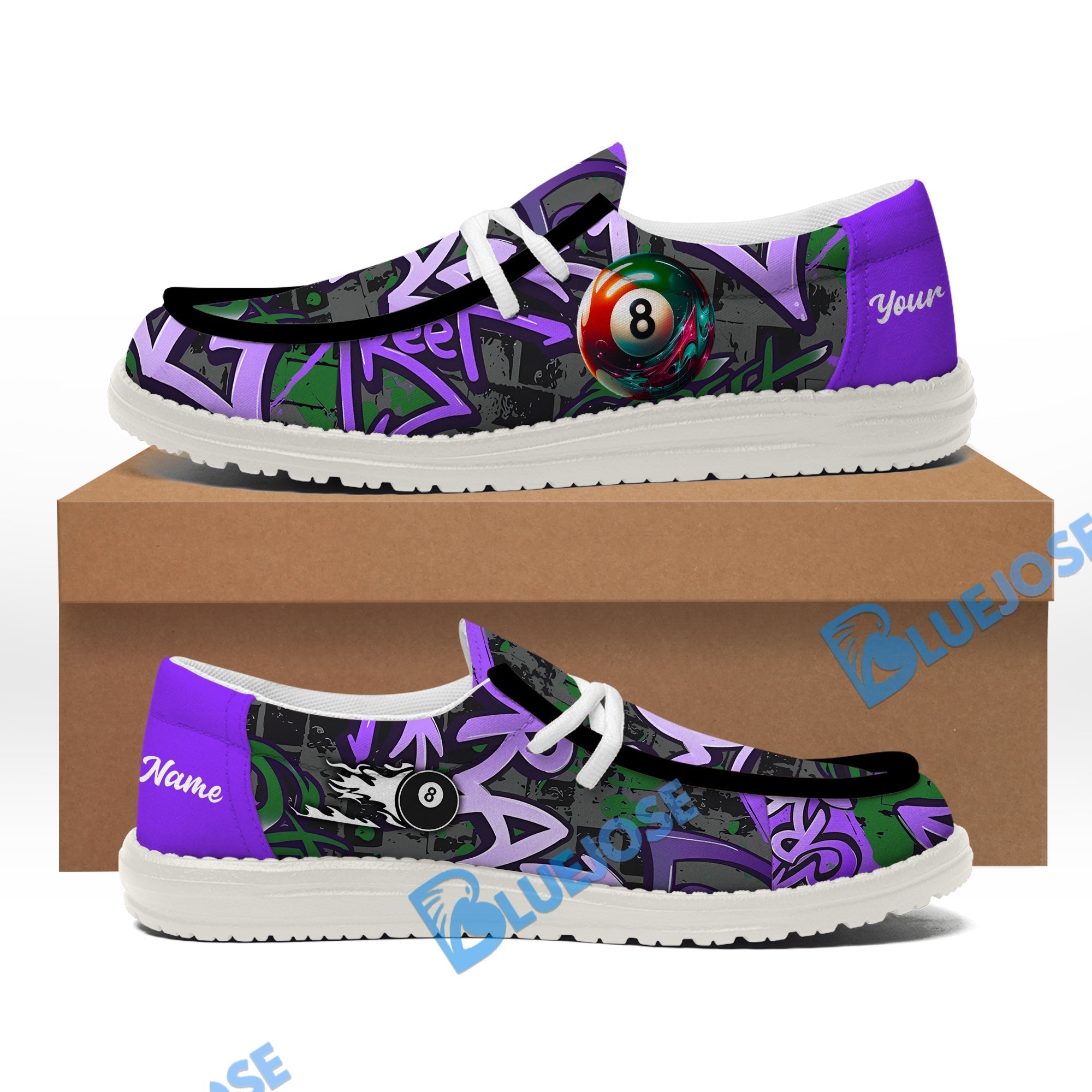 Billiards Ball 8 Graffiti Street Lace Up Loafers 2026