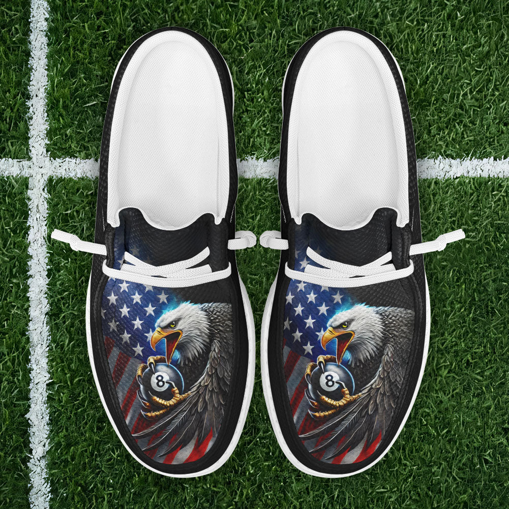 Billiards Ball 8 Eagle Flag Of US Lace Up Loafers 2026