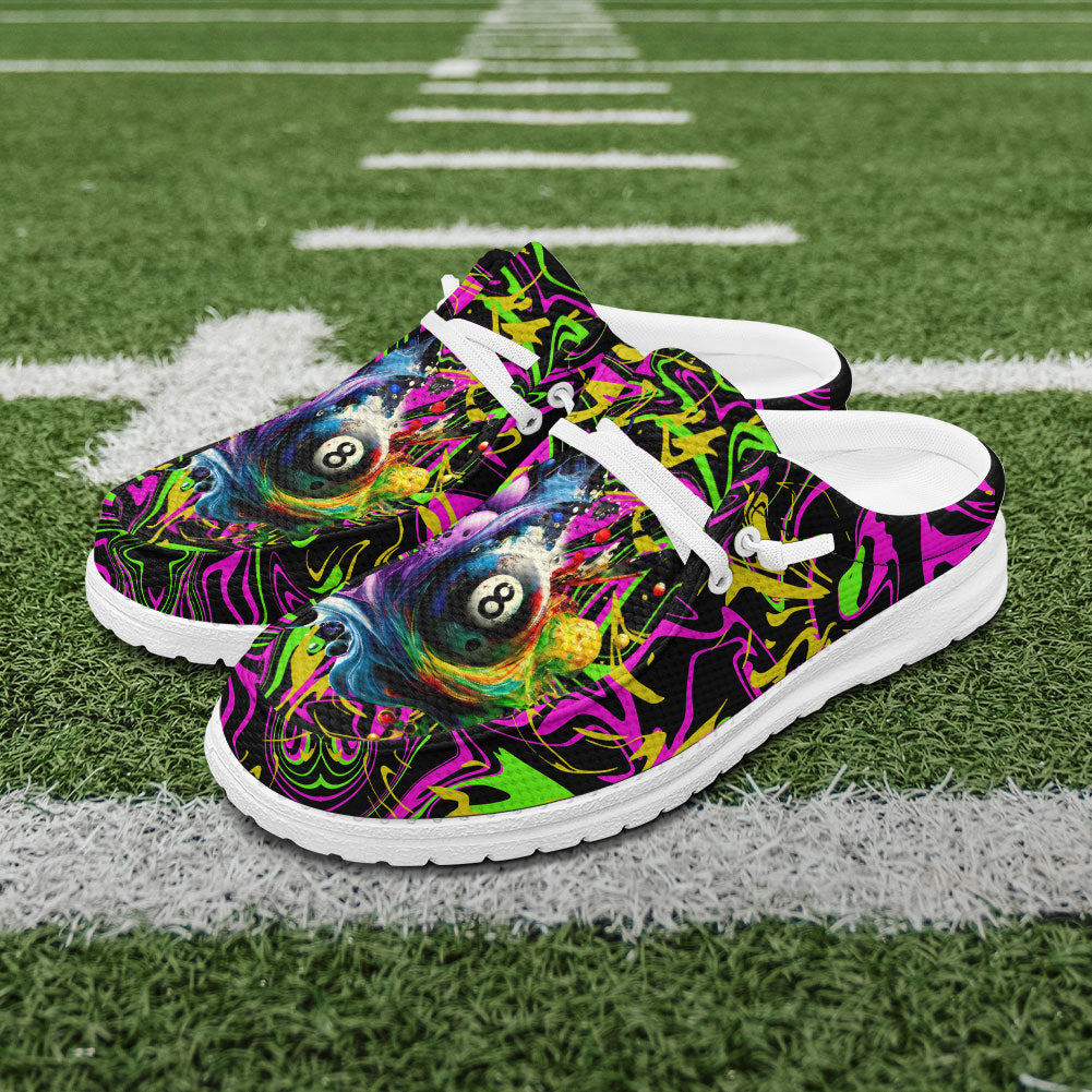 Billiards Ball 8 Graffiti Splash Paint Lace Up Loafers 2026