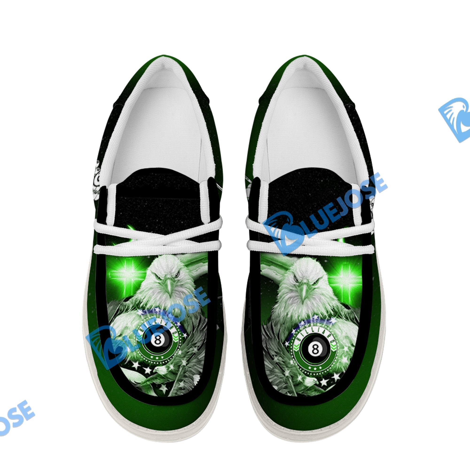 Billiards Ball 8 Cross Eagle American Flag Lace Up Loafers 2026