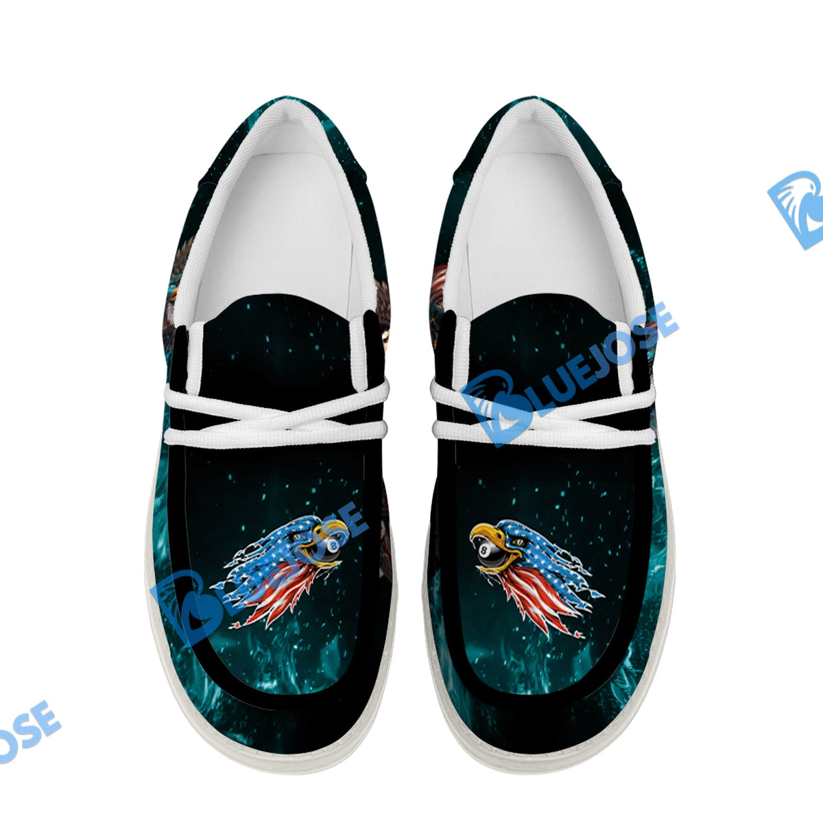 Billiards Ball 8 Eagle US Flag Lace Up Loafers 2026