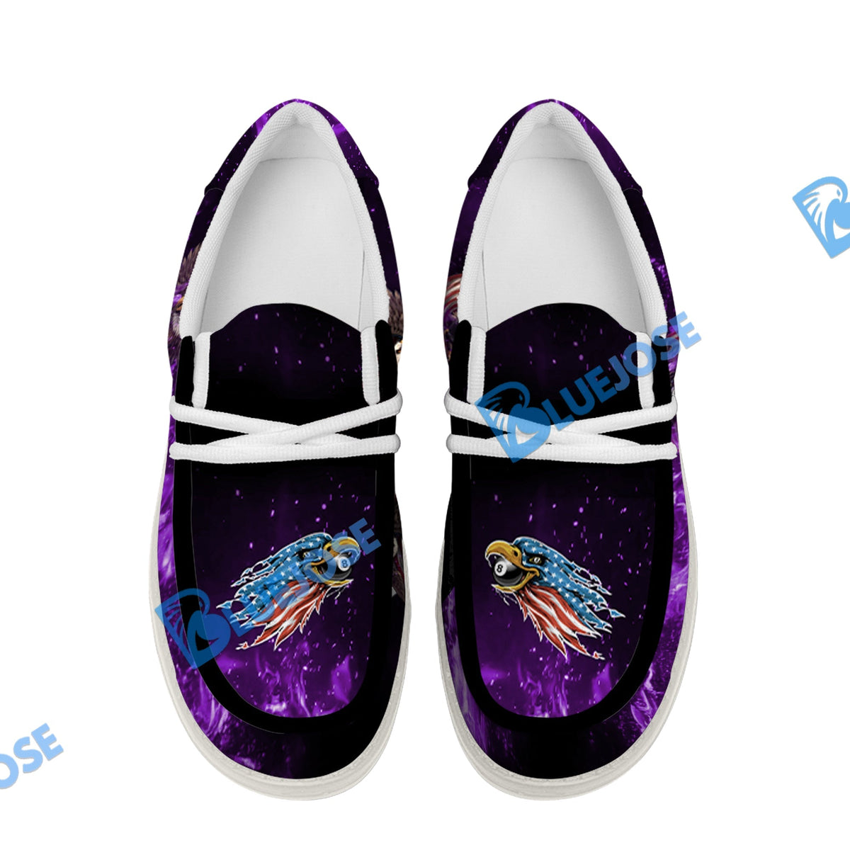 Billiards Ball 8 Eagle US Flag Lace Up Loafers 2026