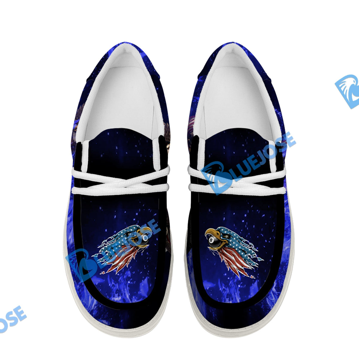Billiards Ball 8 Eagle US Flag Lace Up Loafers 2026