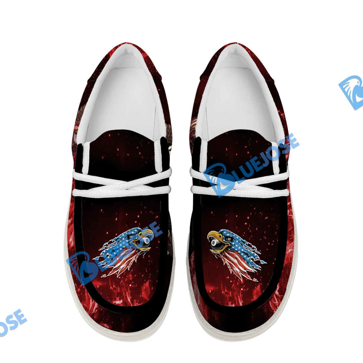 Billiards Ball 8 Eagle US Flag Lace Up Loafers 2026