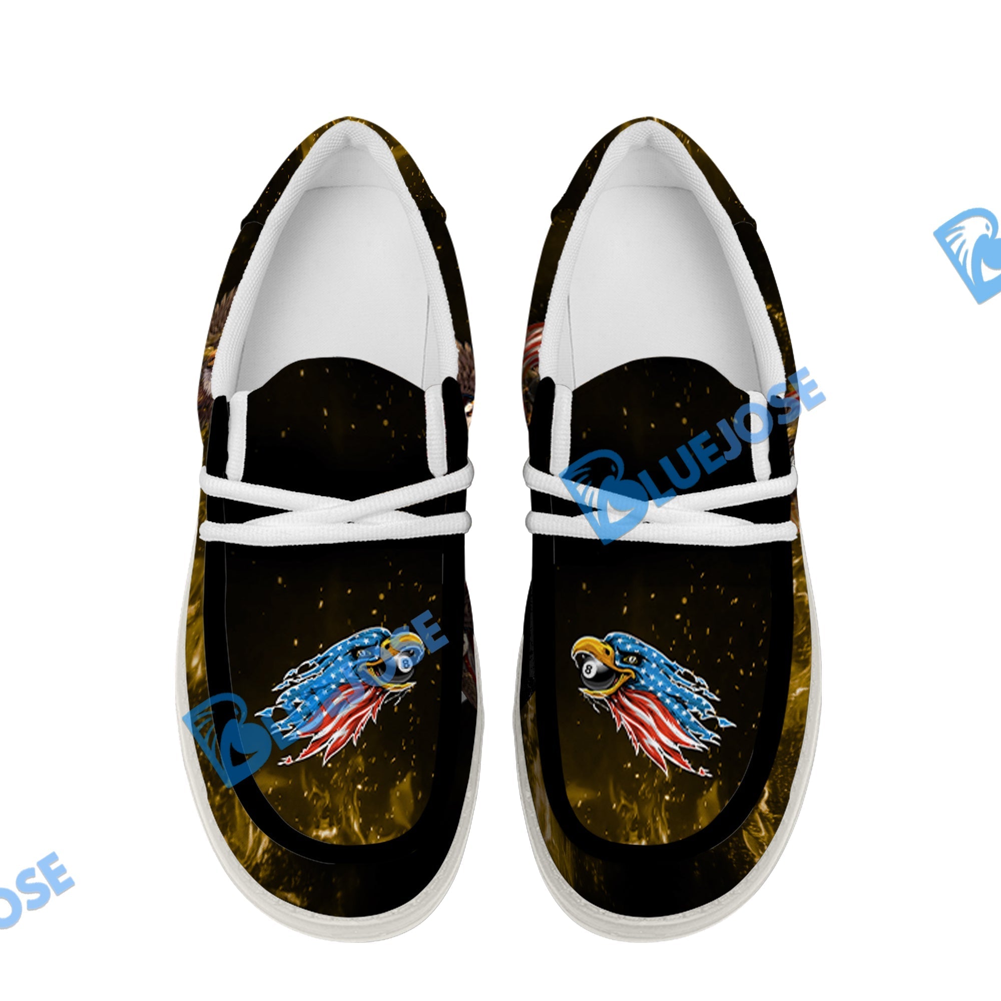 Billiards Ball 8 Eagle US Flag Lace Up Loafers 2026