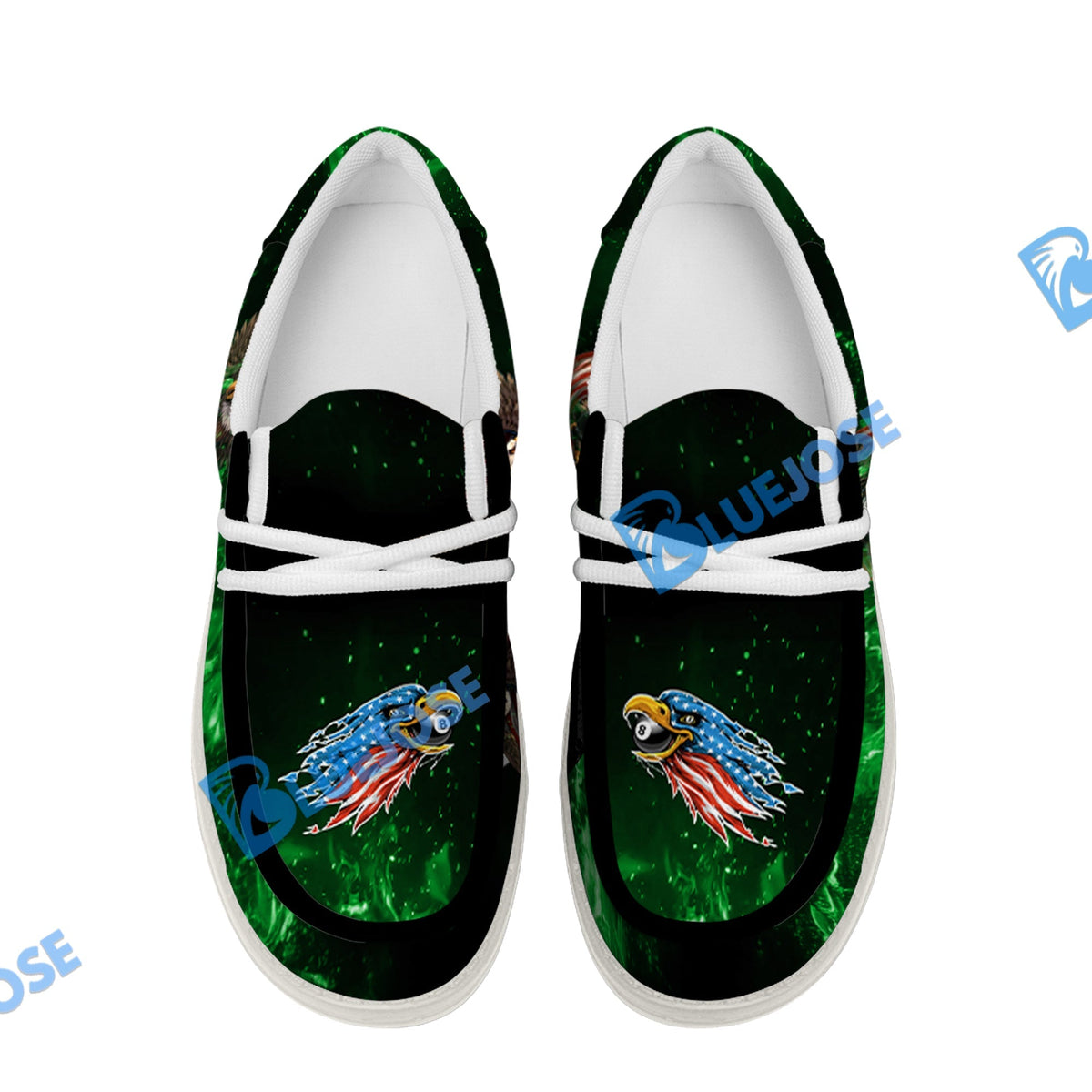 Billiards Ball 8 Eagle US Flag Lace Up Loafers 2026