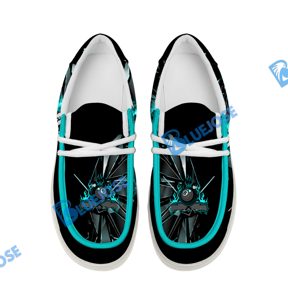 Billiards Ball 8 Fire Broken Glass Lace Up Loafers 2026