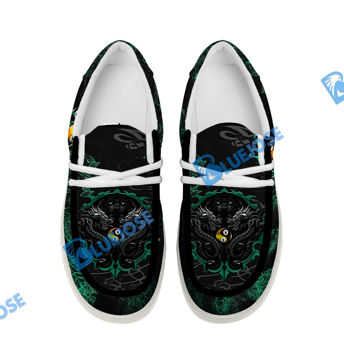 Billiards Ball 8 & 9 Yinyang Dragon Tiger Lace Up Loafers 2026