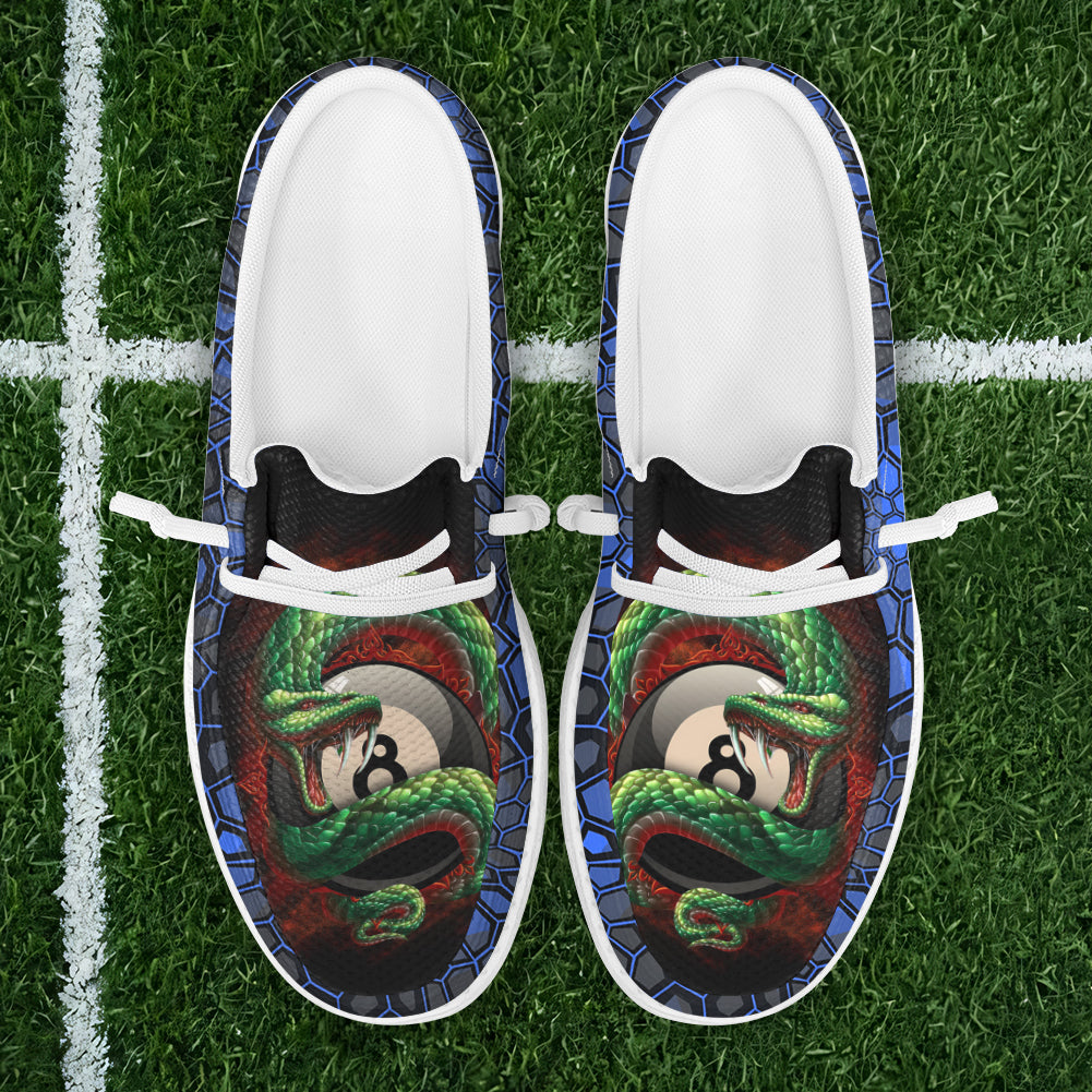 Billiards Ball 8 Snake Skin Lace Up Loafers 2026
