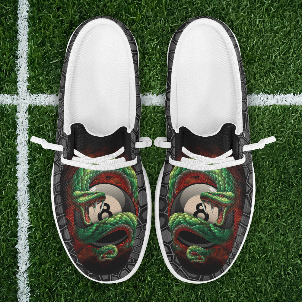 Billiards Ball 8 Snake Skin Lace Up Loafers 2026