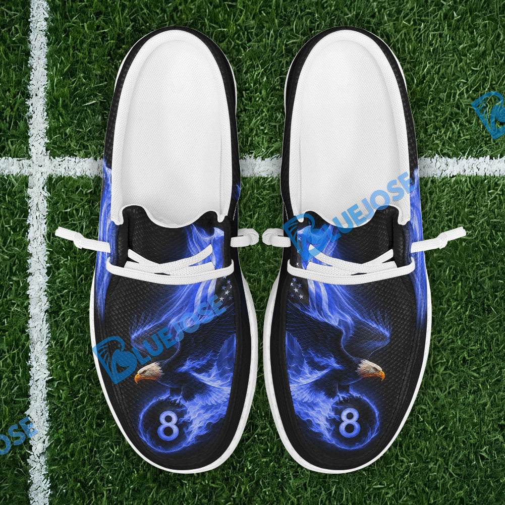 Billiards Ball 8 Eagle Flag Flame Lace Up Loafers 2026