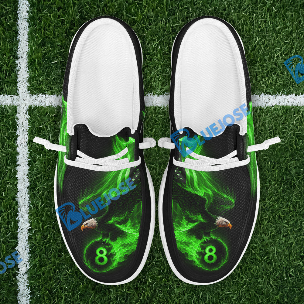 Billiards Ball 8 Eagle Flag Flame Lace Up Loafers 2026