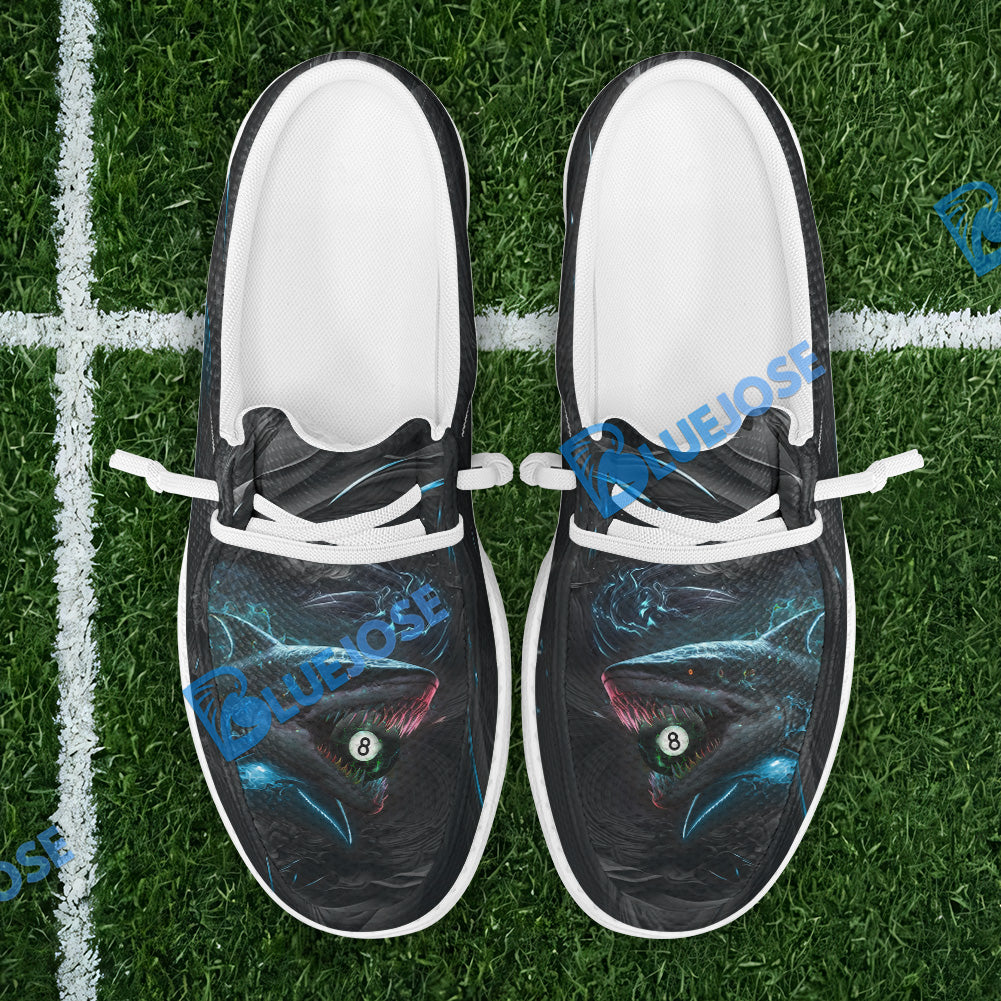 Billiards 8 Ball Hell Flame Shark Lace Up Loafers 2026