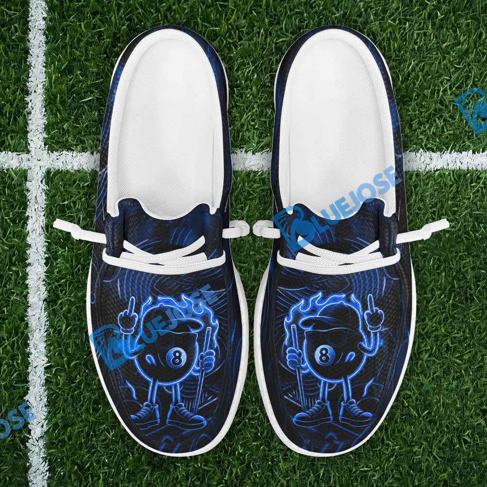 Billiards 8 Ball Pool Neon Fire Lace Up Loafers 2026