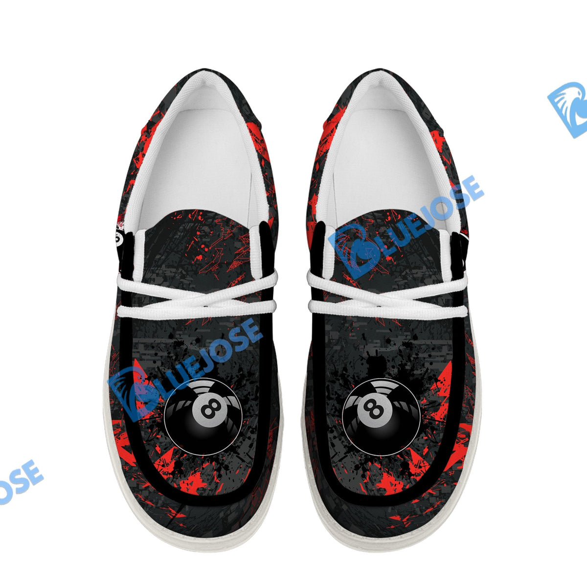 Billiards 8 Ball Black Stains Grunge Lace Up Loafers 2026