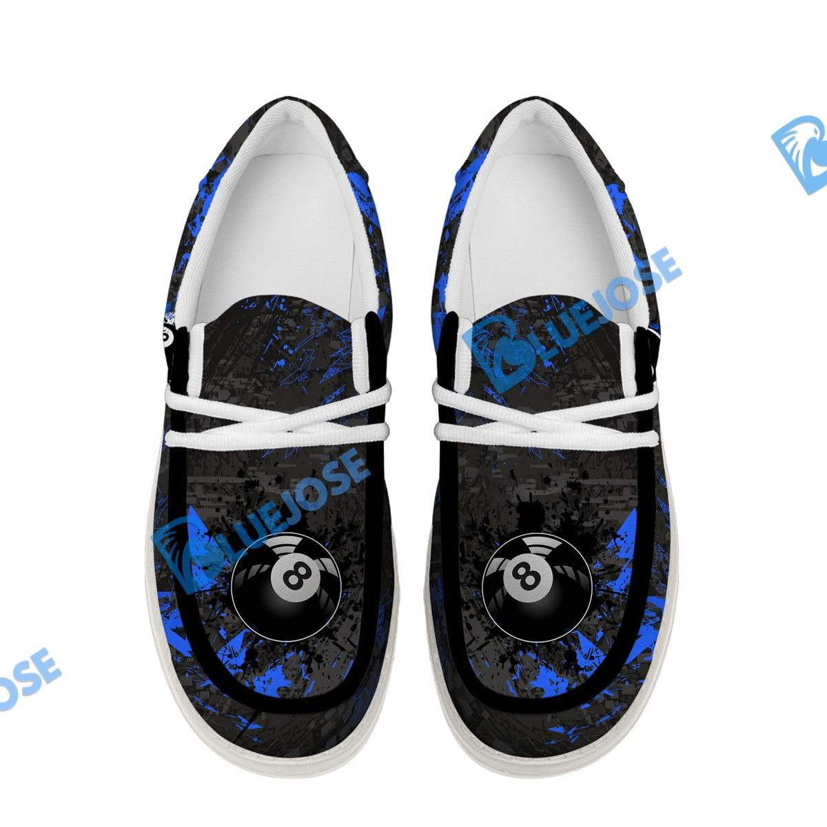 Billiards 8 Ball Black Stains Grunge Lace Up Loafers 2026