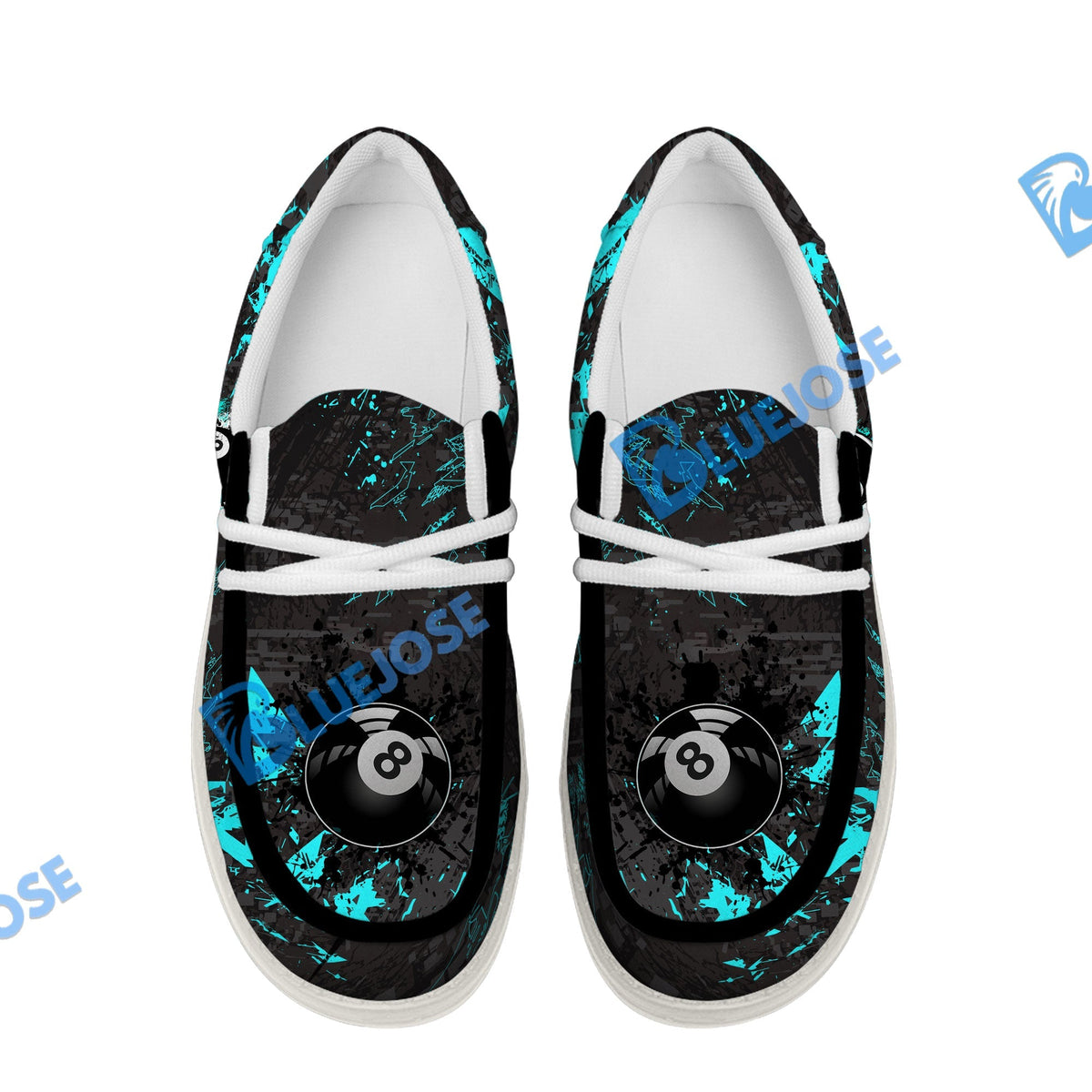 Billiards 8 Ball Black Stains Grunge Lace Up Loafers 2026