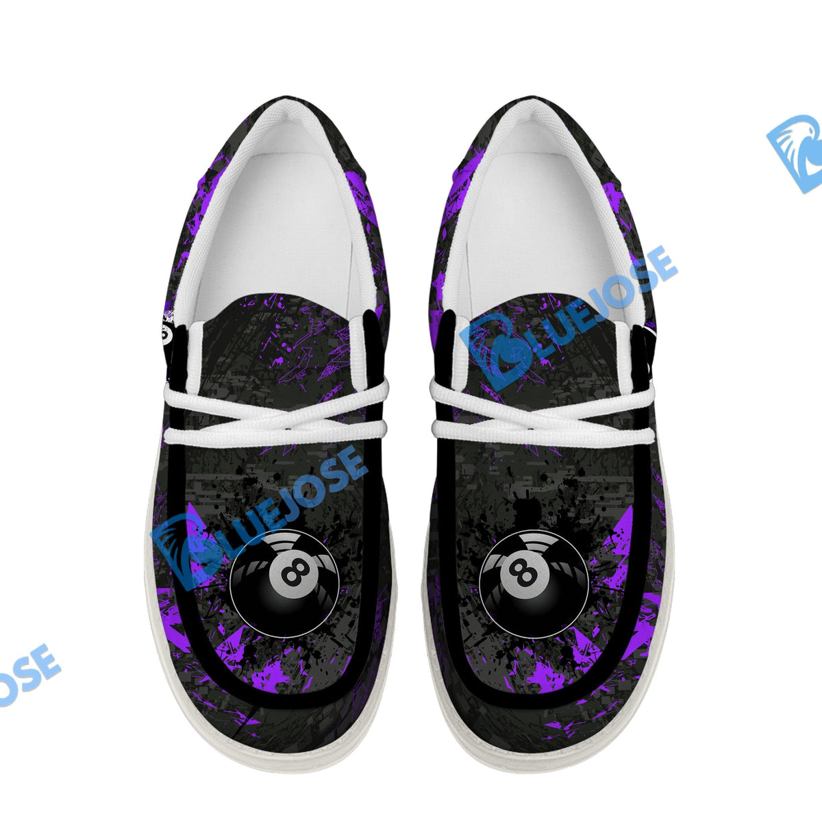 Billiards 8 Ball Black Stains Grunge Lace Up Loafers 2026