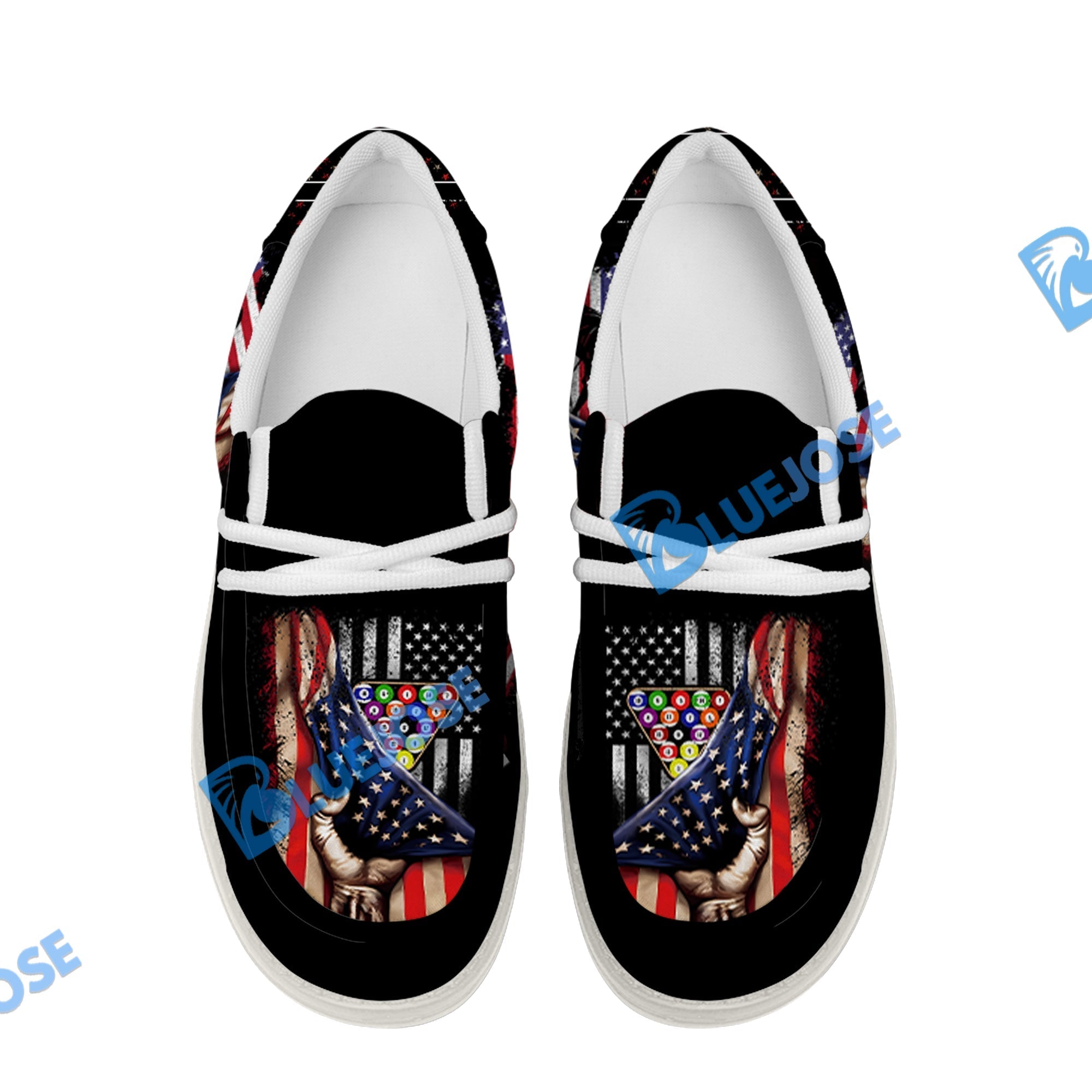 Billiards American Flag 8 Ball Player Lace Up Loafers 2026
