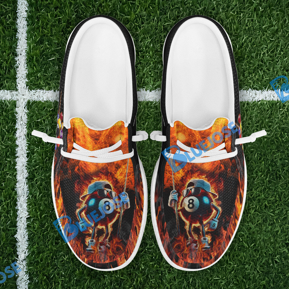 Billiards Funny Fire 8 Ball Lace Up Loafers 2026