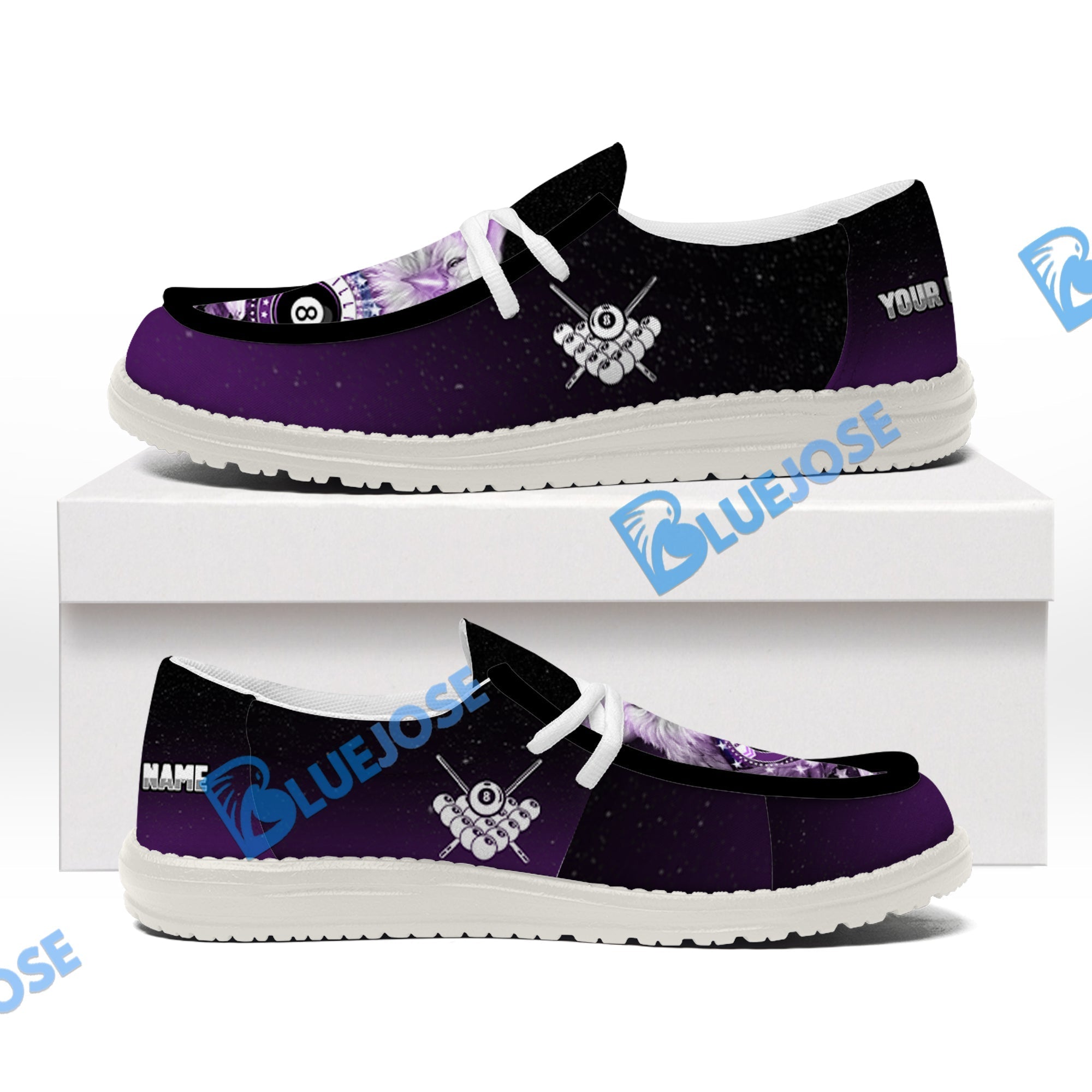 Billiards Ball 8 Cross Eagle American Flag Lace Up Loafers 2026