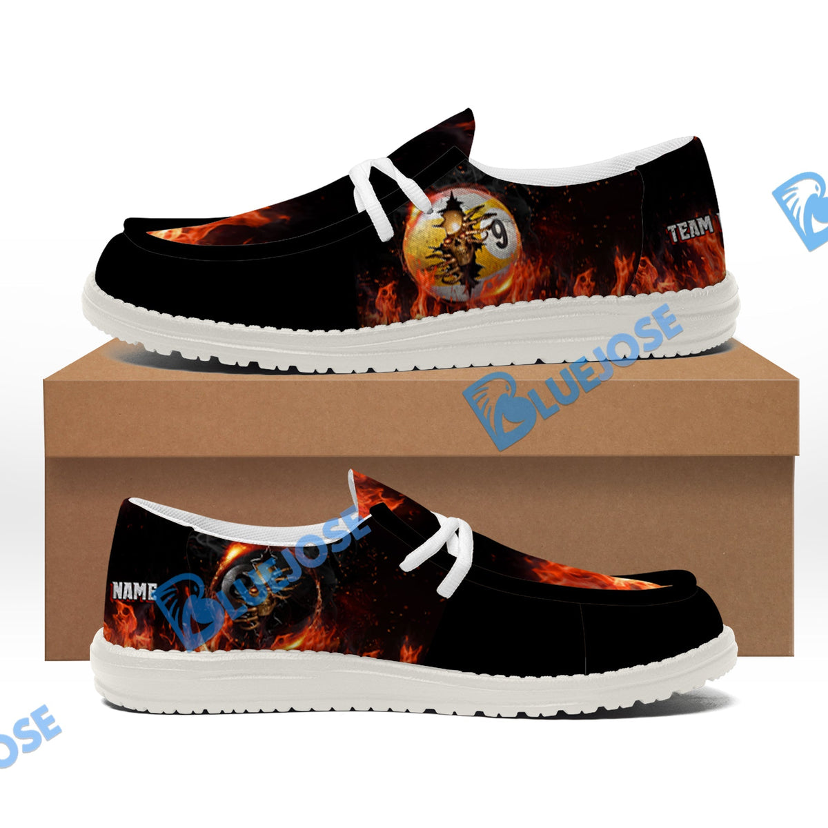 Billiards Ball 8 And 9 Fire Crack Lace Up Loafers 2026