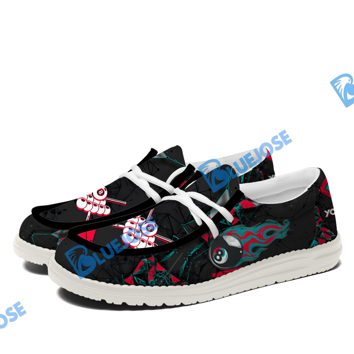 Billiards 8 Ball Peaceful Fire Lace Up Loafers 2026
