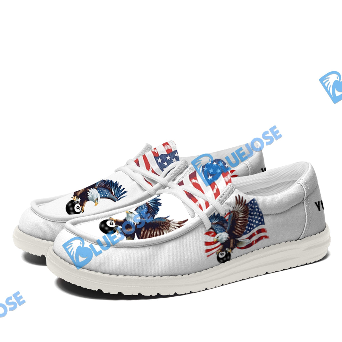 Billiards 8 Ball Eagle US Flag Retro Lace Up Loafers 2026