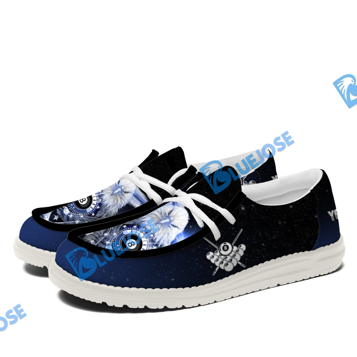 Billiards Ball 8 Cross Eagle American Flag Lace Up Loafers 2026