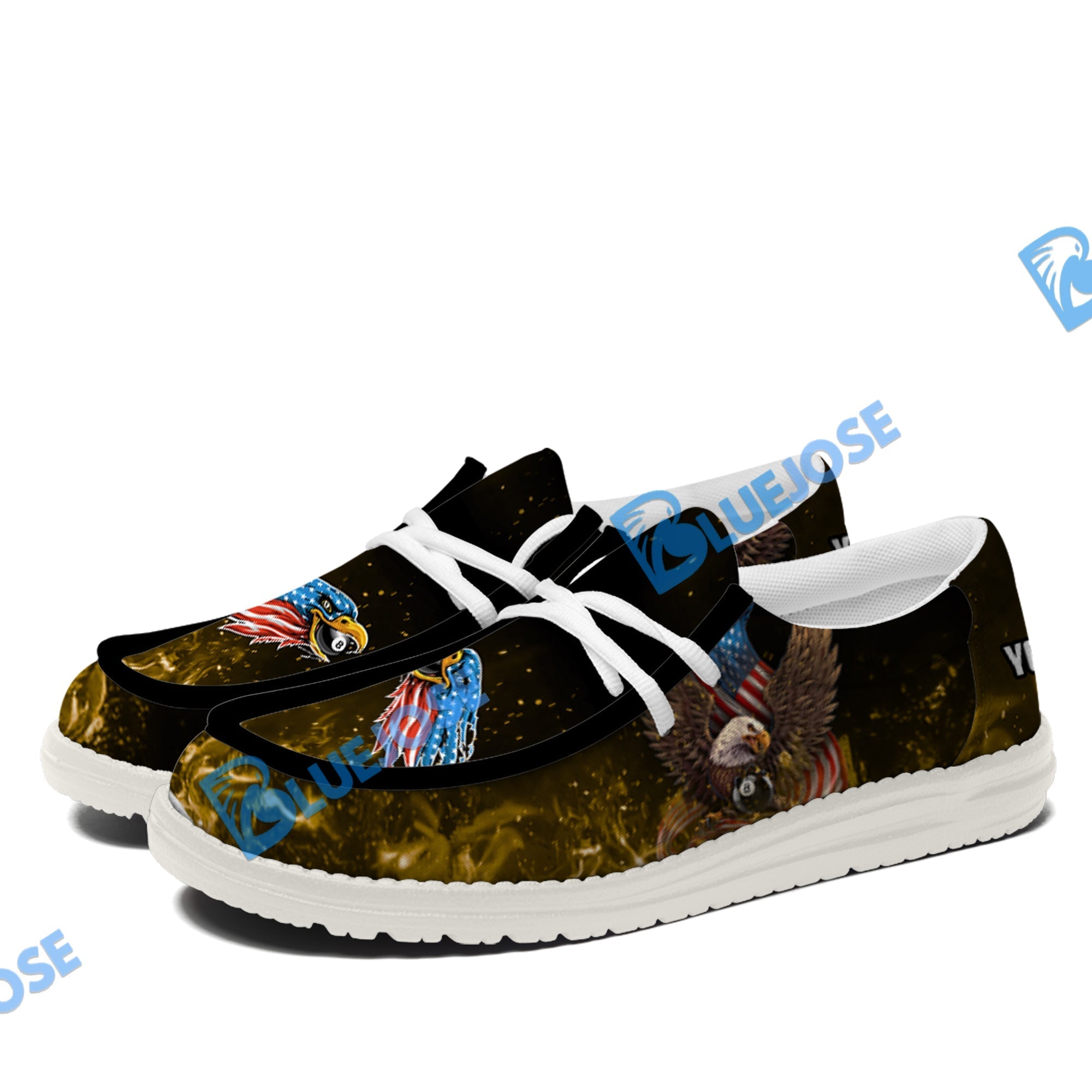 Billiards Ball 8 Eagle US Flag Lace Up Loafers 2026
