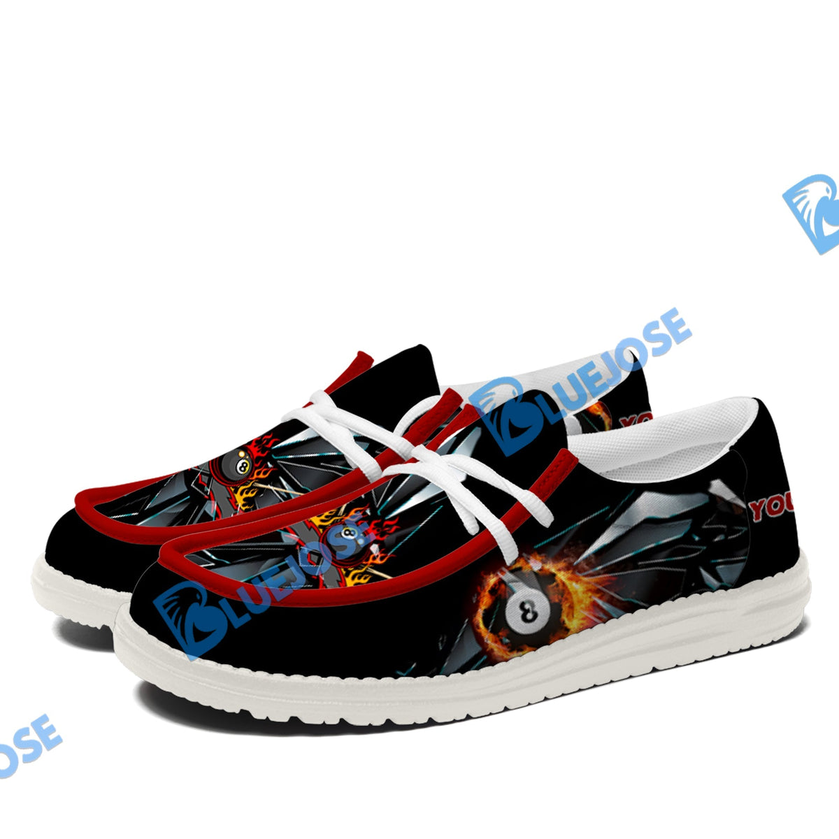 Billiards Ball 8 Fire Broken Glass Lace Up Loafers 2026