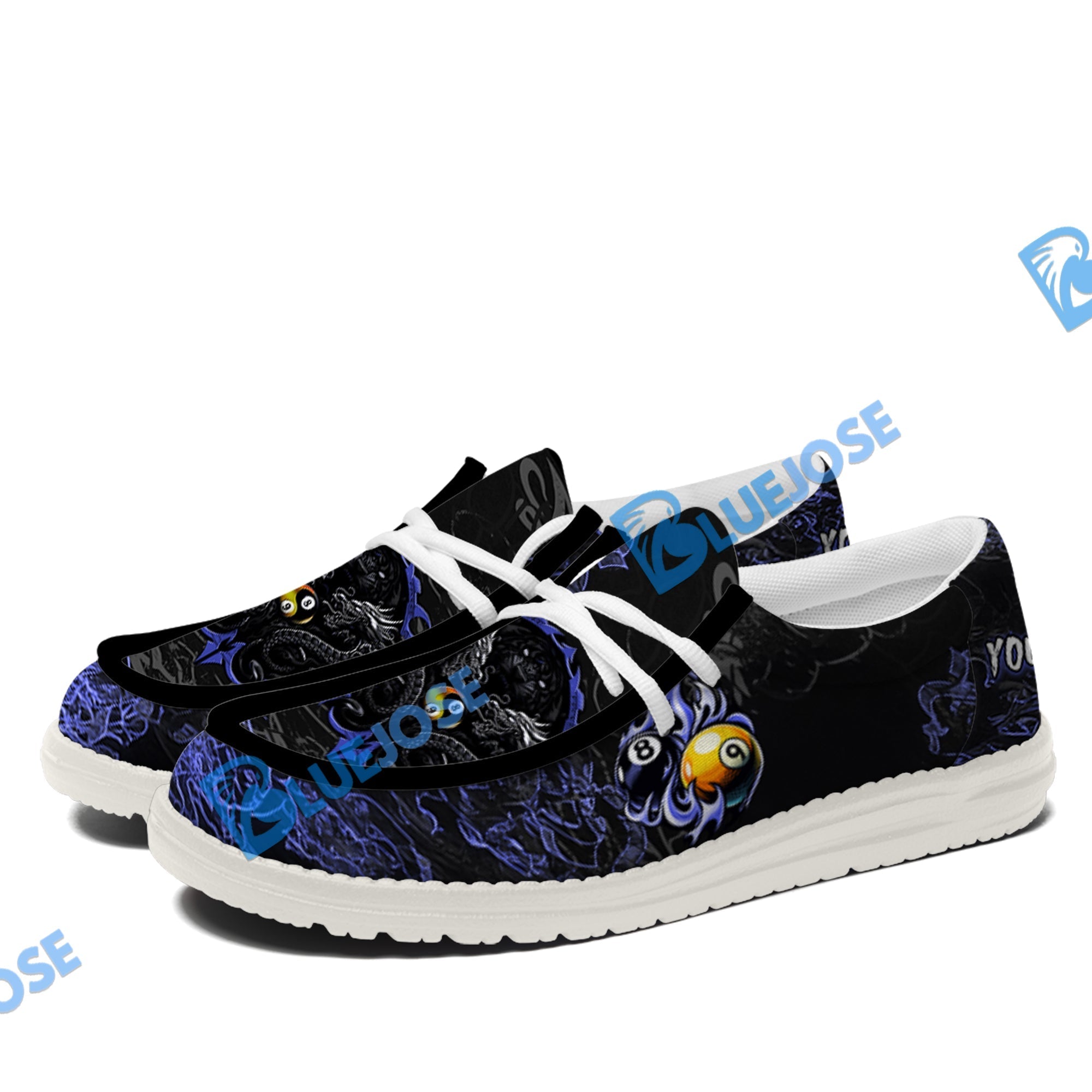 Billiards Ball 8 & 9 Yinyang Dragon Tiger Lace Up Loafers 2026
