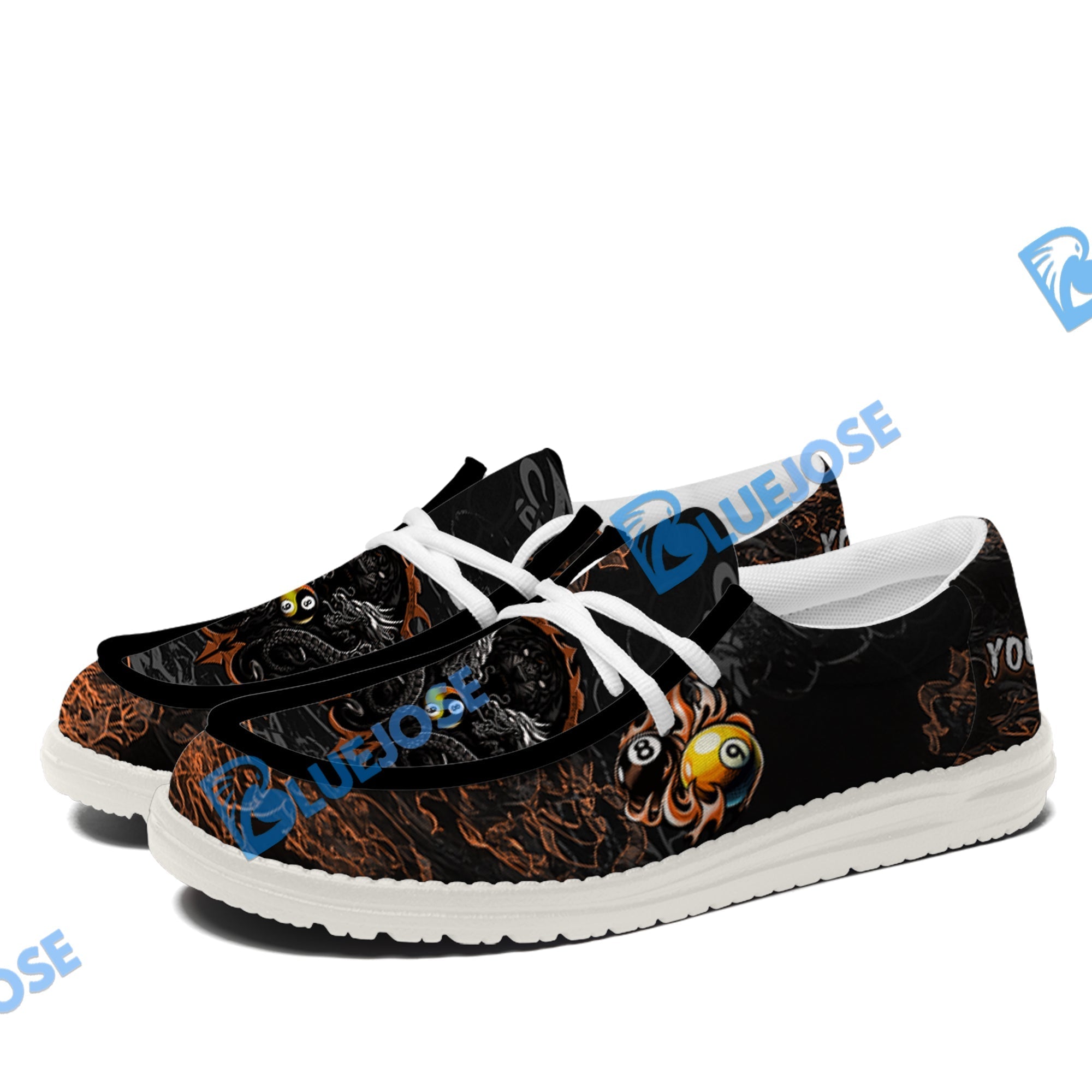 Billiards Ball 8 & 9 Yinyang Dragon Tiger Lace Up Loafers 2026