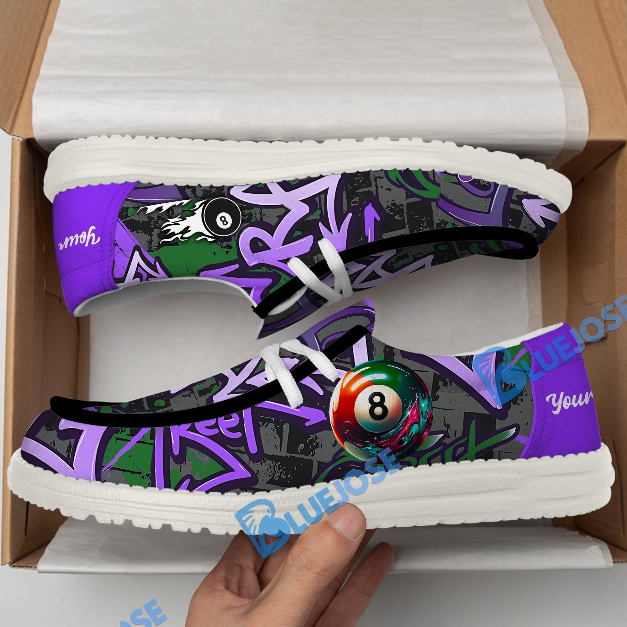 Billiards Ball 8 Graffiti Street Lace Up Loafers 2026