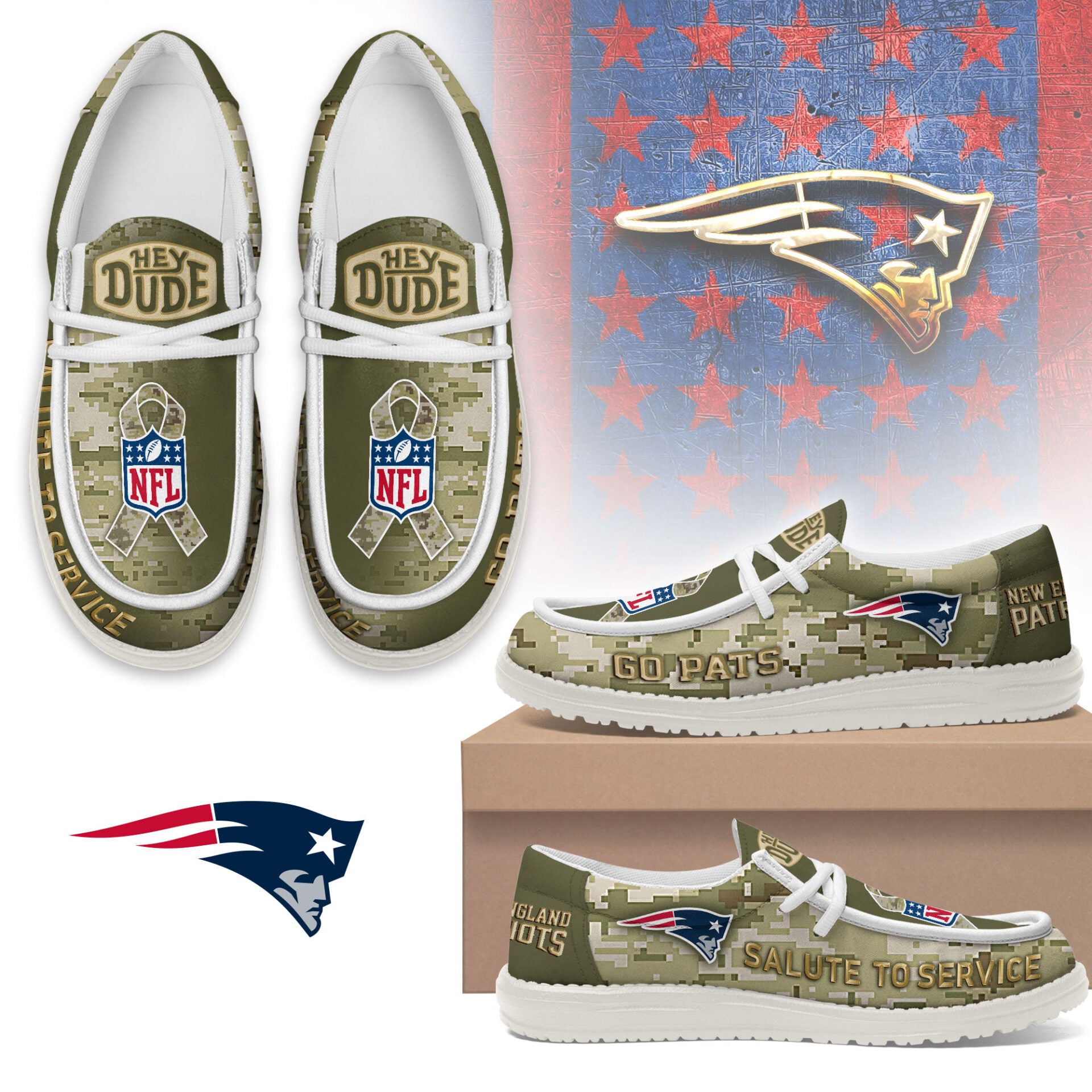 New England Patriots Lace Up Loafers 2026